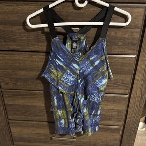 Alfani Women's Abstract Blue and Green Tank Top